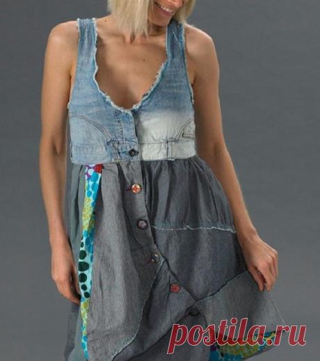 Специально отыскала старые джинсы-варенки, чтобы сделать эту вещь! За 15 минут справилась