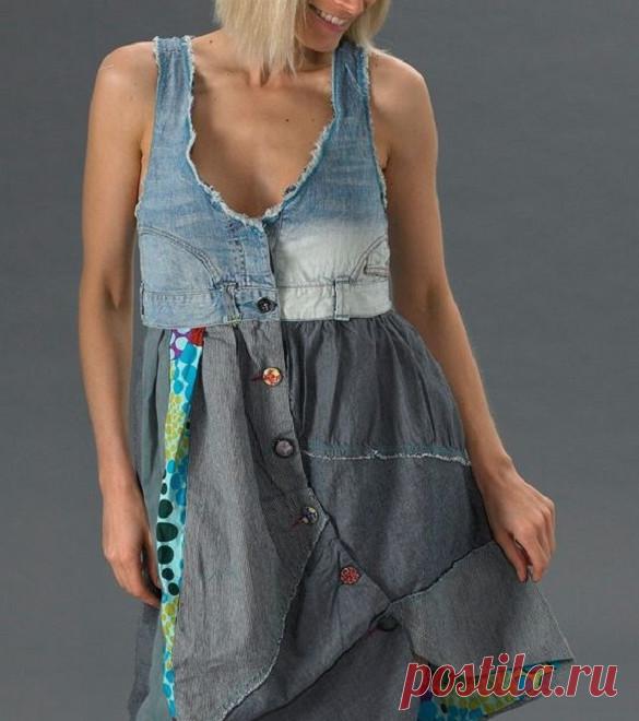 Специально отыскала старые джинсы-варенки, чтобы сделать эту вещь! За 15 минут справилась