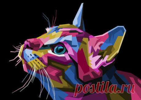 Готовые фотографии, изображения, не требующие уплаты роялти, векторные изображения и видеоролики (Поп-арт кошки)