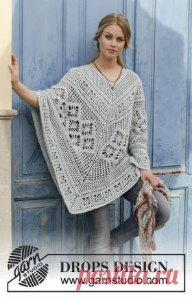 Пончо Крессида Очаровательная модель женского летнего пончо, связанного крючком 4.5 мм из хлопковой пряжи. Вязание модели начинается от верхнего края, то есть...