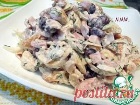 Баварский салат из копченой курицы с фасолью - кулинарный рецепт