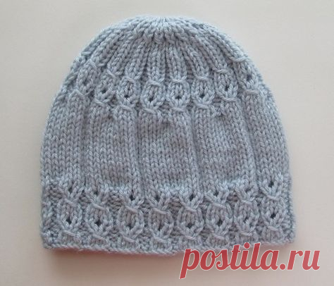 Handknitsbyelena - - Blue Hat with Mock Cables for a Lady