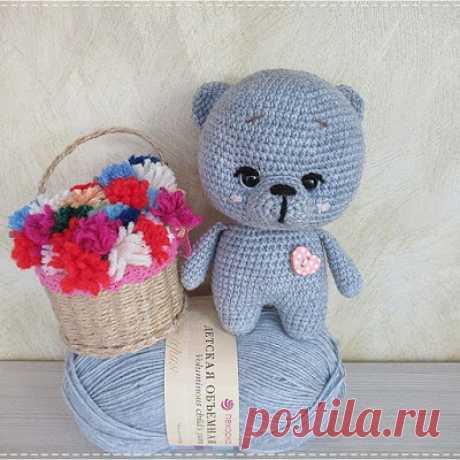 1000 схем амигуруми на русском: Серый мишка амигуруми
