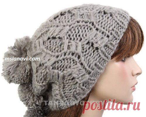 Молодежная вязаная шапка