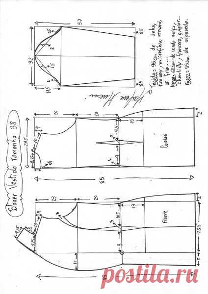 Платье кружевного платья Blazer - DIY - плесень, нарезка и шов - Marlene Mukai