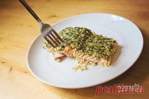 Запеченная семга с зеленью и орехами - пошаговый рецепт с фото на Повар.ру