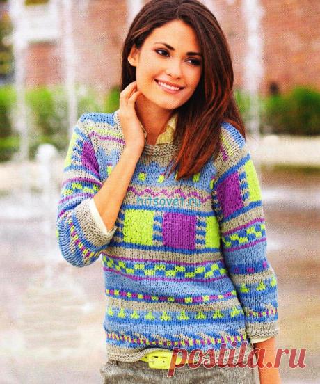 Джемпер с простым жаккардом