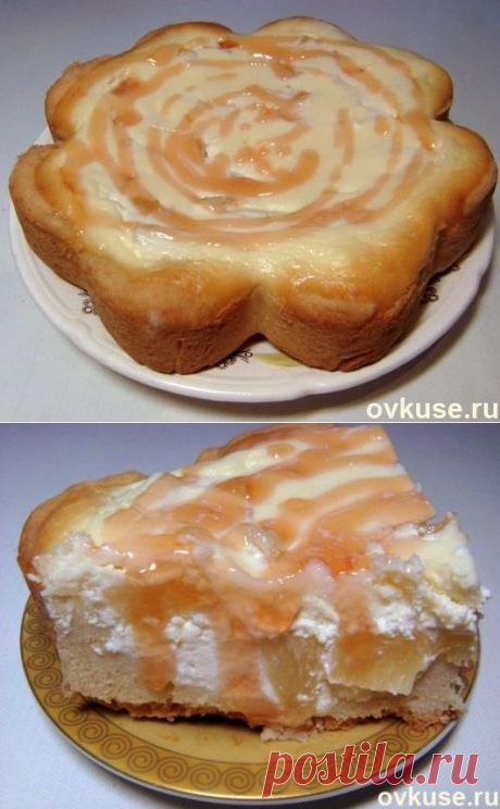 Творожный пирог с ананасами