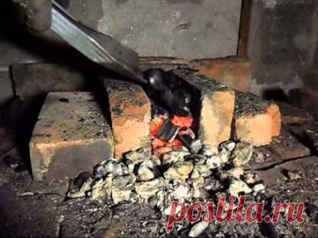 Ковка  ножа и зонная закалка с линией "хамон". (С обмазкой)