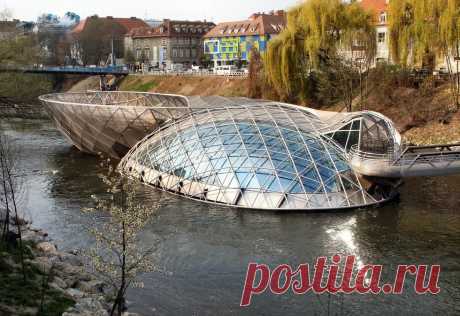 Муринзель: мост-остров в городе Грац (Австрия) - Путешествуем вместе