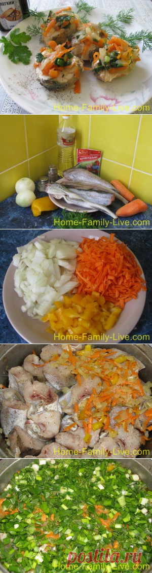 Минтай тушеный с овощами/Сайт с пошаговыми рецептами с фото для тех кто любит готовить