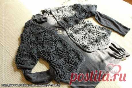 ЖАКЕТИК &quot;СПИРАЛЬ&quot; КРЮЧКОМ (КИТАЙ).