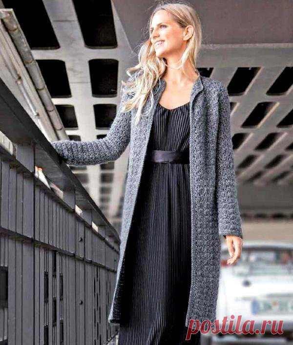 Удлиненный кардиган крючком