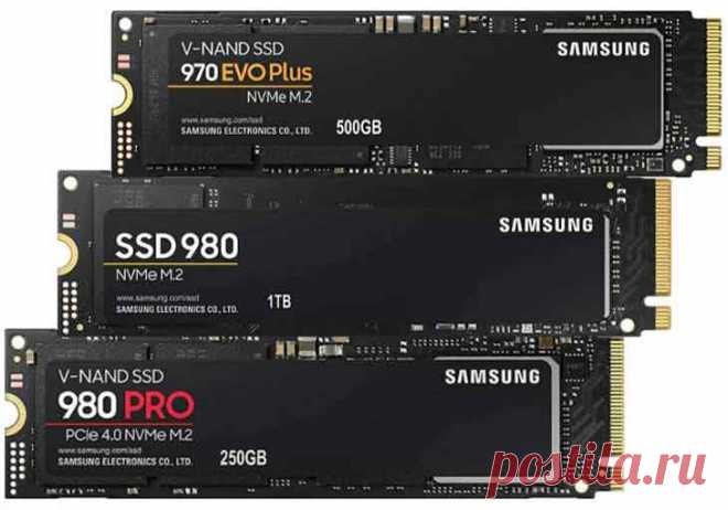 Жесткий диск SSD M.2 для ноутбука SAMSUNG 970 EVO Plus 980 PRO 980