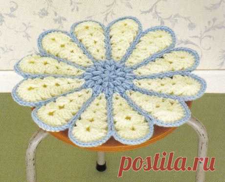 Коврик крючком для стула. Вязание крючком коврики на стулья схемы