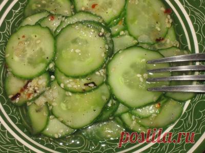 Корейский салат из свежих огурцов