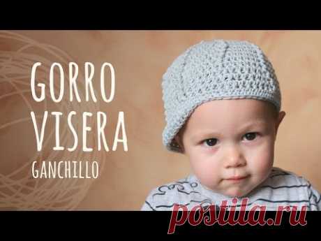 Tutorial Gorro Con Visera Ganchillo | Crochet (Todas las Tallas) - YouTube