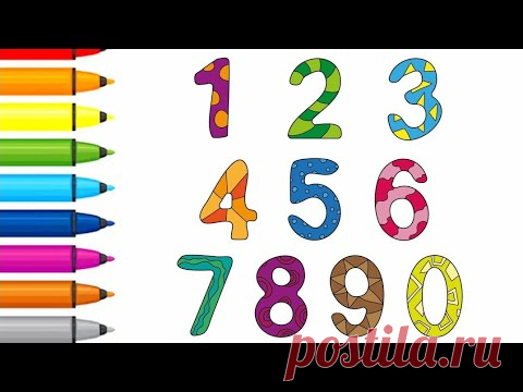 Let's learn Numbers drawing and coloring for kids! || Drawing - Coloring