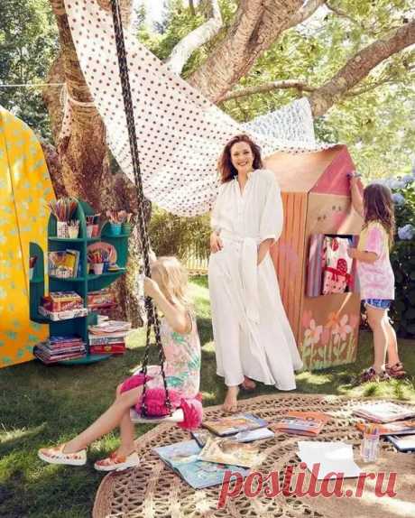 Фотосессия Дрю Бэрримор с дочурками для журнала Domino Kids