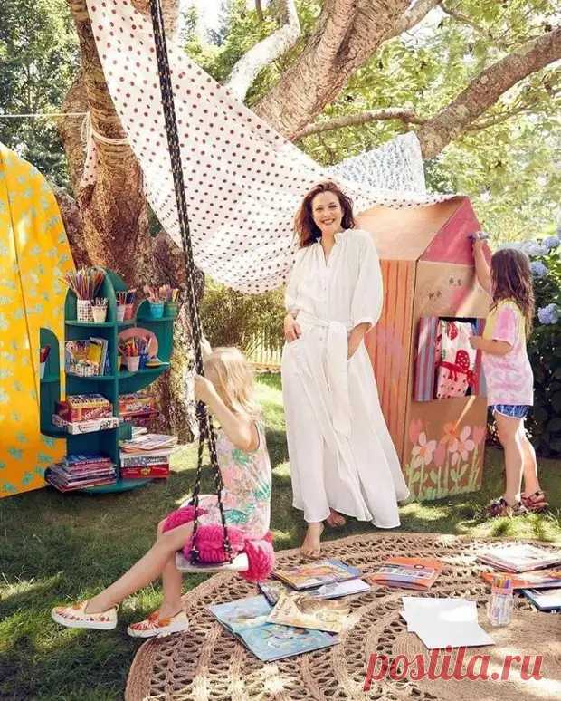 Фотосессия Дрю Бэрримор с дочурками для журнала Domino Kids