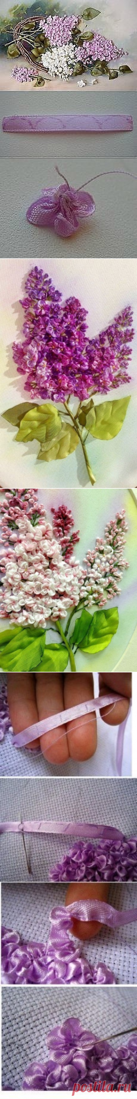 Сирeнь из атласных лент — Сделай сам, идеи для творчества - DIY Ideas