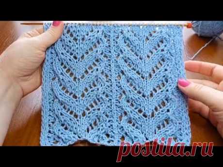 Узор спицами " Ажурная коса "  + схема. Knitting pattern "An openwork braid " + scheme.