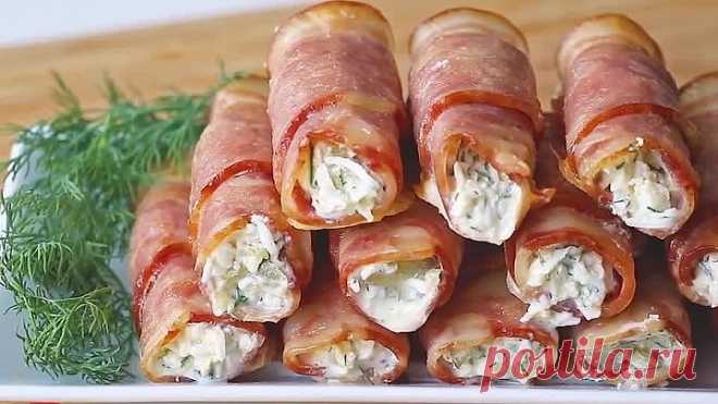 РОЛЛЫ из БЕКОНА с начинкой! Восхитительная ЗАКУСКА на ПРАЗДНИК!