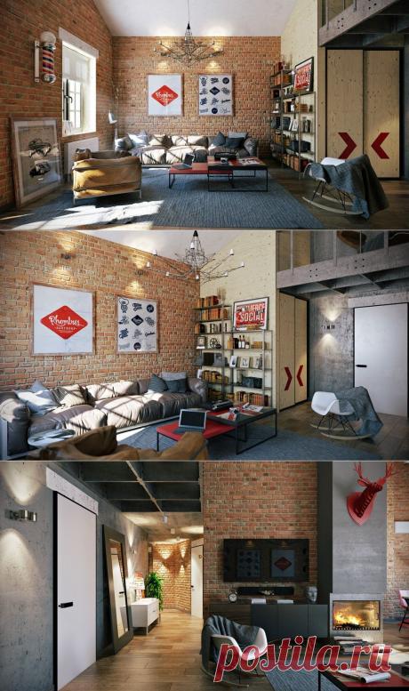 Коричневая гостиная в стиле фьюжн No surprise