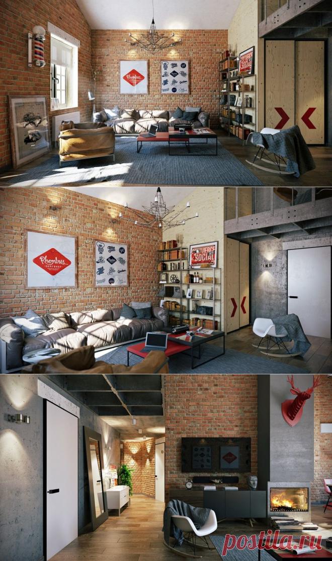 Коричневая гостиная в стиле фьюжн No surprise