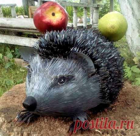 Забавный ёжик из пластиковых бутылок: мастер-класс