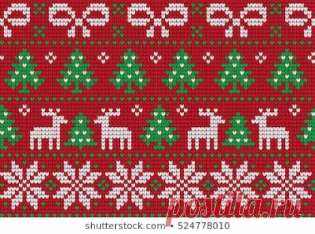 Vector de stock (libre de regalías) sobre Vector Knitted Geometrical Pattern368355659