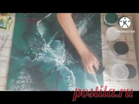 Простые техники для создания интерьерных картин с помощью обычных красок для стен! Часть 4.