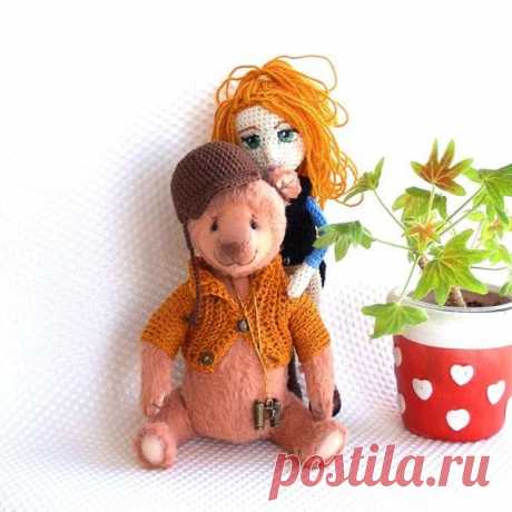 Мишутка Лариван и куколка неразлучны! 🐻❤👸 Мишка Тедди сшит из немецкой вискозы набит опилками, каучуковым  и металлическим гранулятом. Учусь у мастеров!📝Набор @glarchik Ларисы.