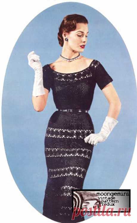 PDF Crocheted Lace Cocktail Evening Dress Vintage Crochet | Etsy