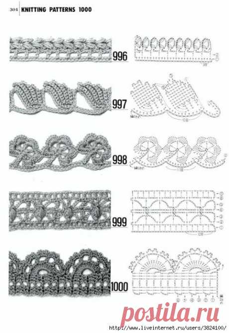 Вязание кромки, каймы крючком фото и схемы (из интернета) / Вязание крючком / Вязание крючком для начинающих