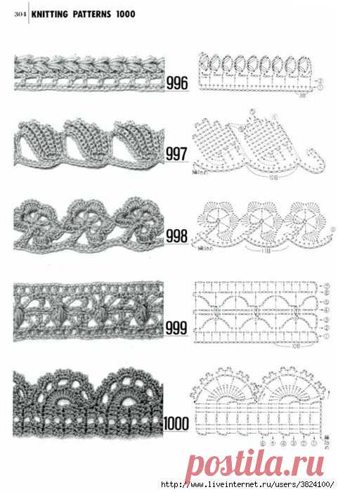 Вязание кромки, каймы крючком фото и схемы (из интернета) / Вязание крючком / Вязание крючком для начинающих