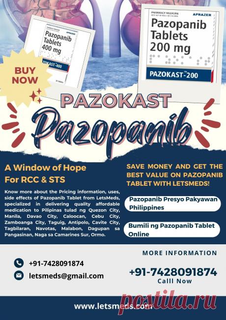 In today's fast-paced world, the availability of medications at affordable prices is crucial. LetsMeds, a renowned pharmaceutical provider, offers a wide range of generic and branded products, including Pazopanib tablets Brands Pazokast 200mg and 400mg at lower cost. The Pazokast Pazopanib tablets available at LetsMeds are sourced from reputable manufacturers, ensuring efficacy and safety. Whether it is the 200mg or 400mg strength