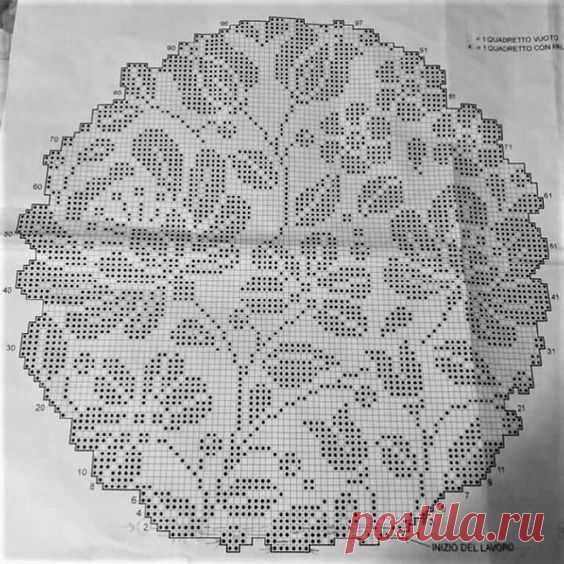 Схема.

#Филейное_вязание_крючком_схема