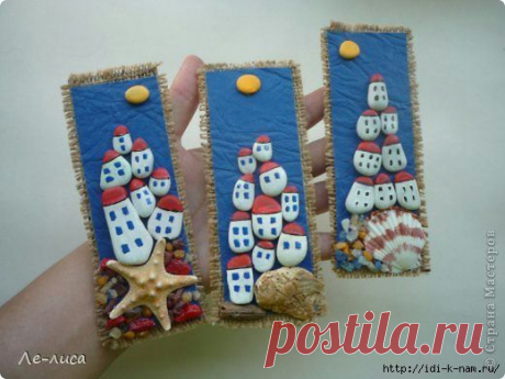 мини коллажики из морской гальки