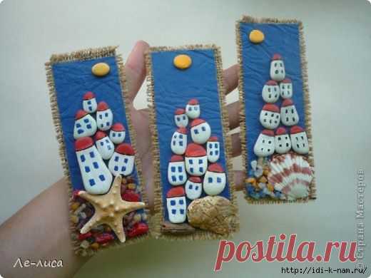 мини коллажики из морской гальки