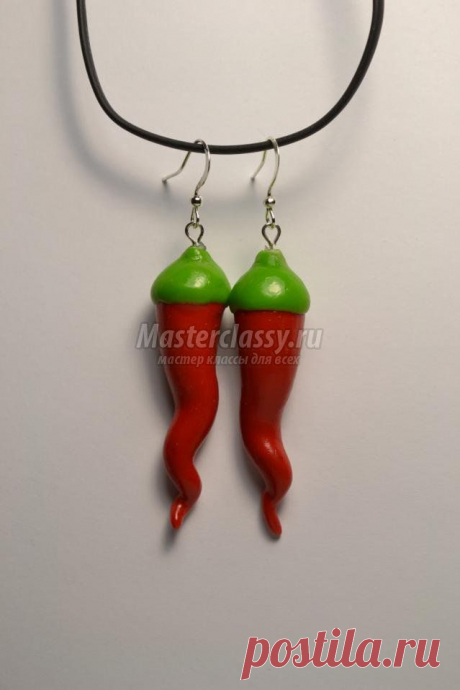 Серьги из полимерной глины. Перчики. Мастер-класс с пошаговыми фото