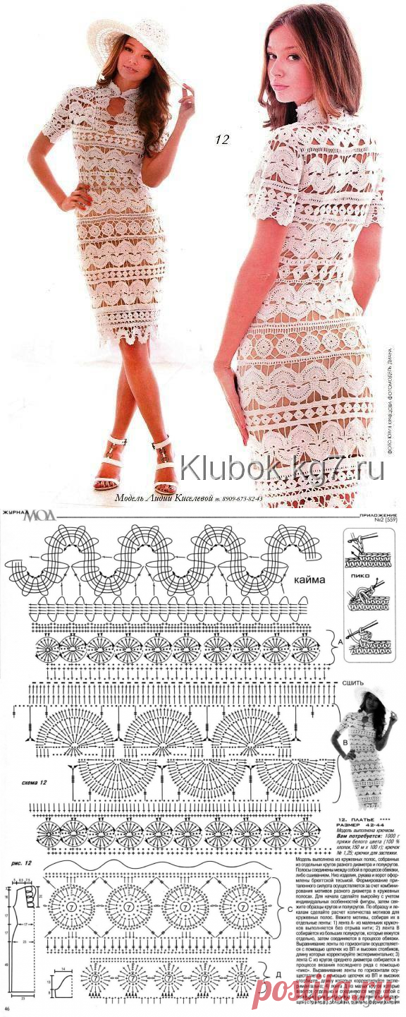 Платье ленточным кружевом | Клубок