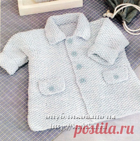 Вязаное спицами пальто для малыша, Вязание для детей