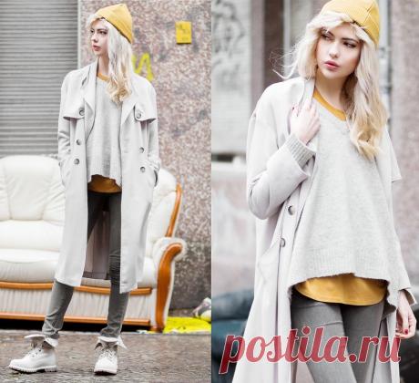 Ebba Zingmark - Urban Outfitters Coat, Promod Knitt, Monki Tee, Cheap Monday Jeans, Timberland Boots - Like mustard | LOOKBOOK