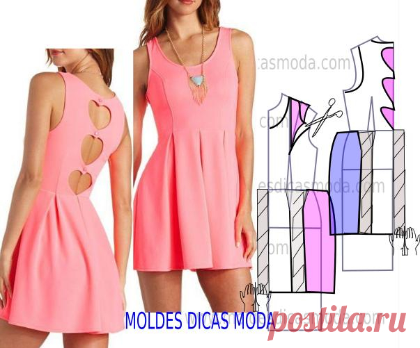 MOLDE DE VESTIDO ROSA