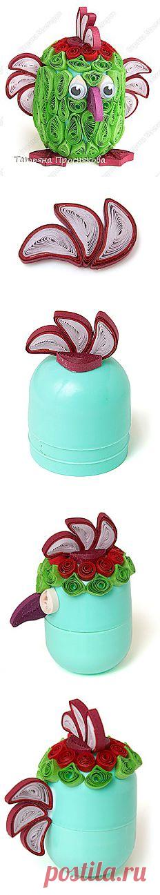 И зелёный попугай... в технике квиллинга | Страна Мастеров