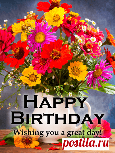 Happy Birthday Flower Cards | Birthday & Greeting Cards by Davia - Free eCards