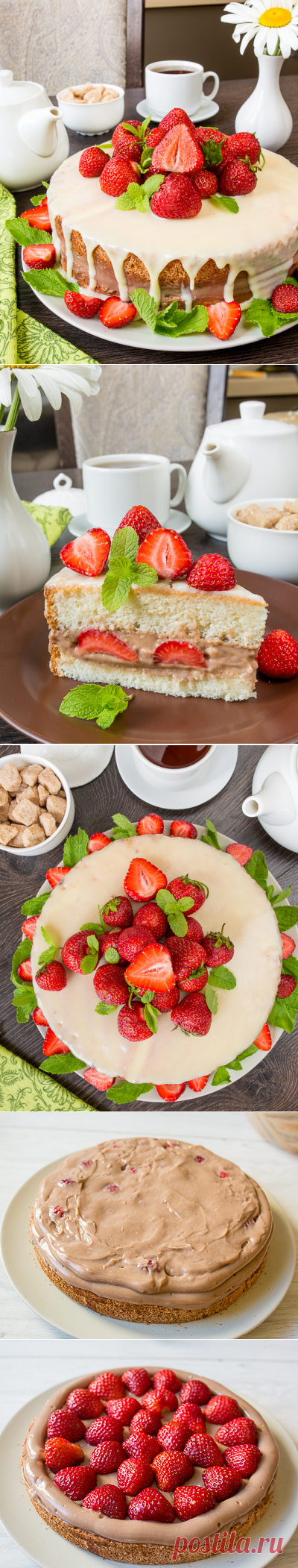 Торт с заварным шоколадным кремом и клубникой - Пошаговый рецепт с фото | Выпечка | Вкусный блог - рецепты под настроение