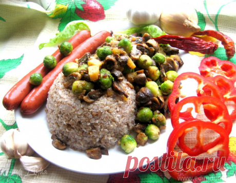 Гречневые хлопья с тыквой, грибами и колбасками | Официальный сайт кулинарных рецептов Юлии Высоцкой