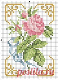 Схема розы для вышивки крестиком бисером